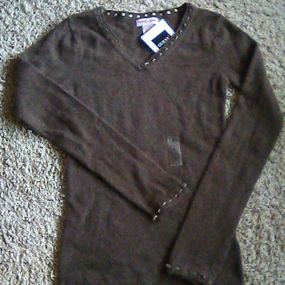 GUESS brown sweater SZ S
